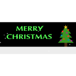 Merry Christmas banner with Christmas tree vector clip art