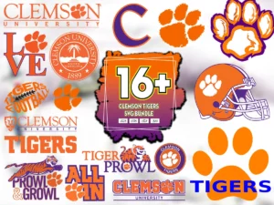 16+ Clemson Tigers Svg Bundle, Clemson Vector, Ncaa Svg 0