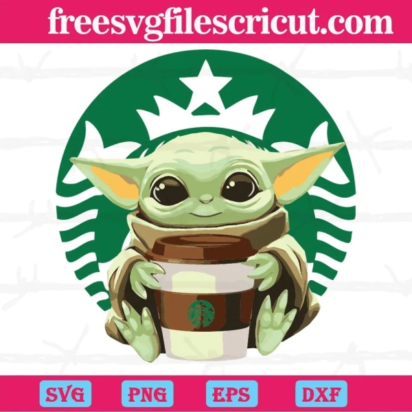 Baby Yoda Starbucks Svg