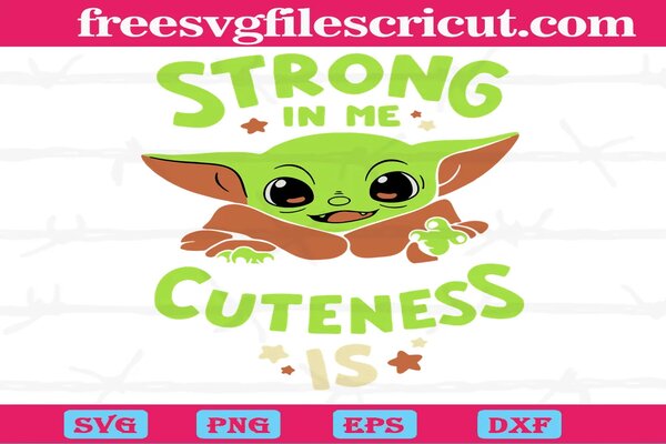 Strong In Me Cuteness Is Baby Yoda SVG Cricut