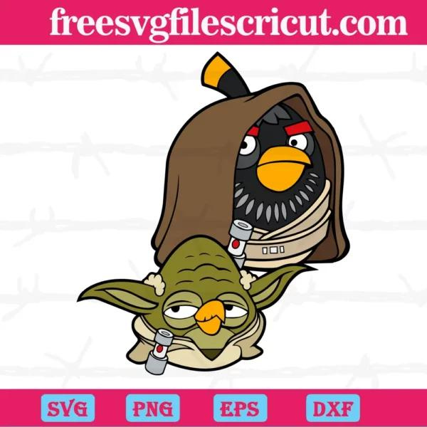 Angry Birds Star Wars Yoda And Boom, Svg Cut Files