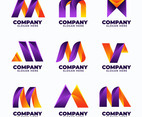 Abstract Gradient Logo Element Set Collection