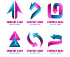 Gradient Blue Arrow Logo Set