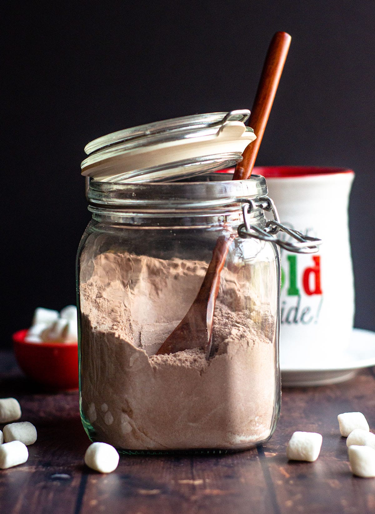 jar of homemade hot cocoa mix