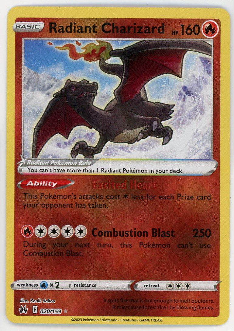 Pokémon Radiant Charizard 020/159 Crown Zenith Holo | Froggers House of ...