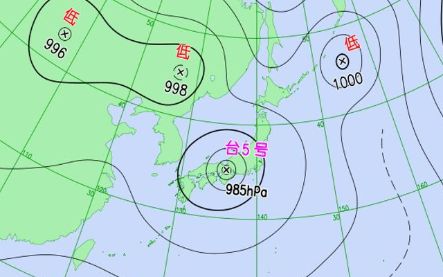 富士山と台風