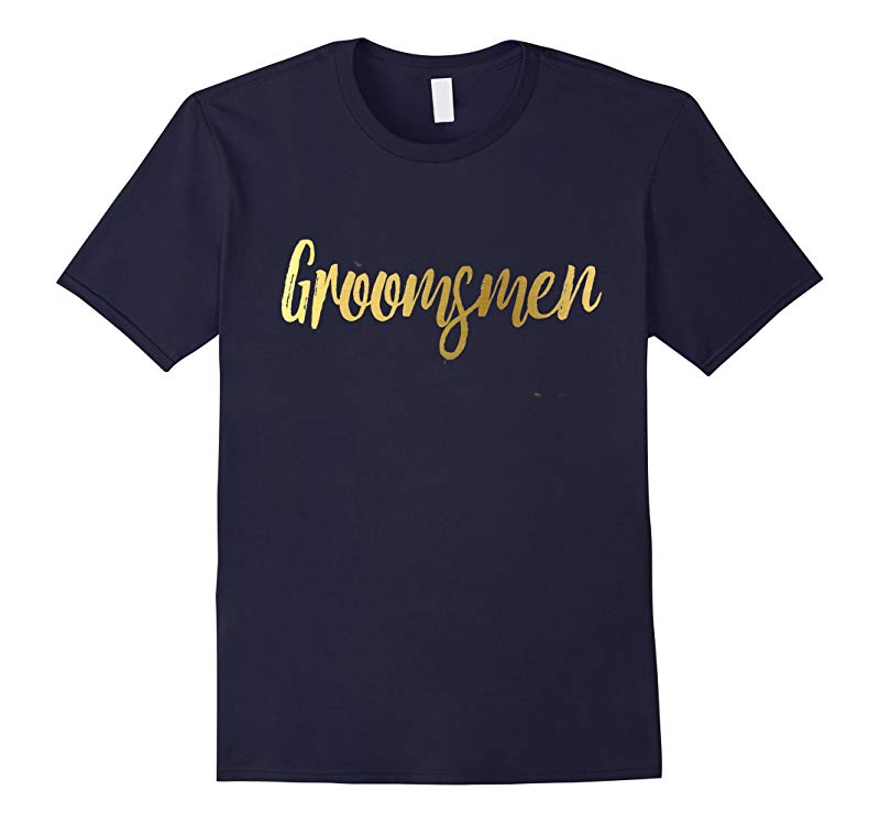 Groomsmen Shirt Gold Foil Wedding Party Bride Groom-RT