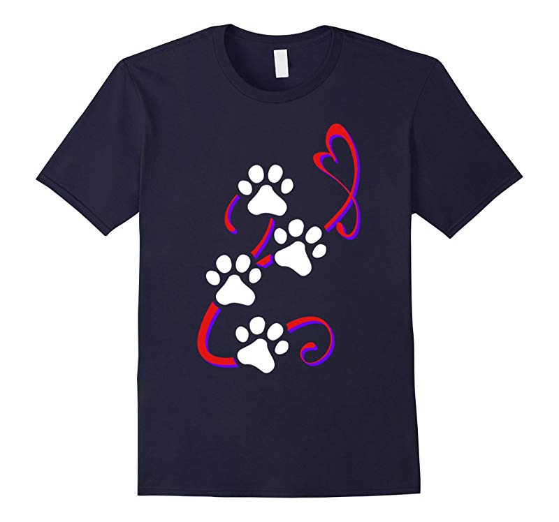 paw dog tattoo -i love pets tshirt-RT