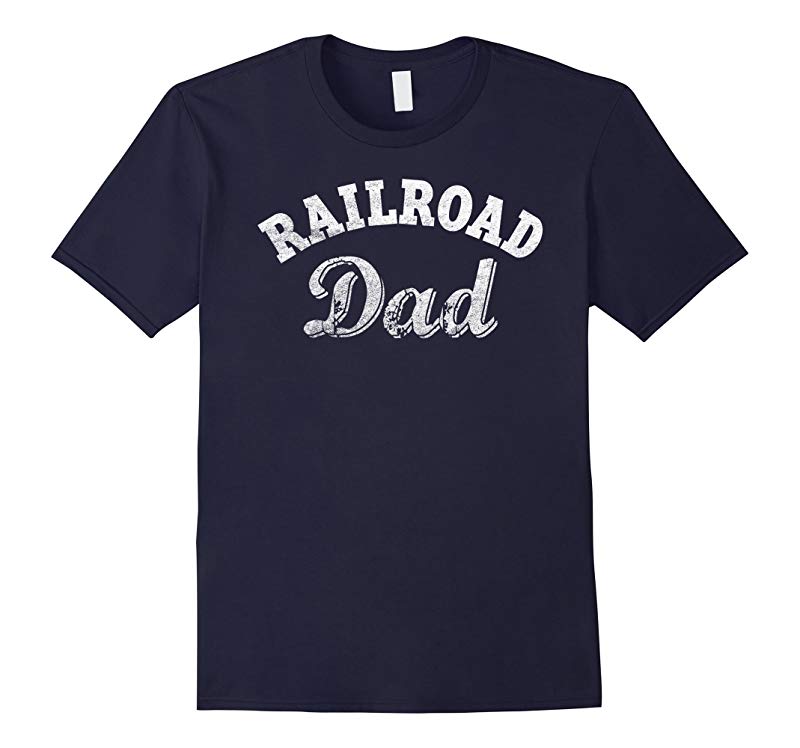 Mens Railroad Dad Shirt Trains Railway Train Driver Family Tee-PL