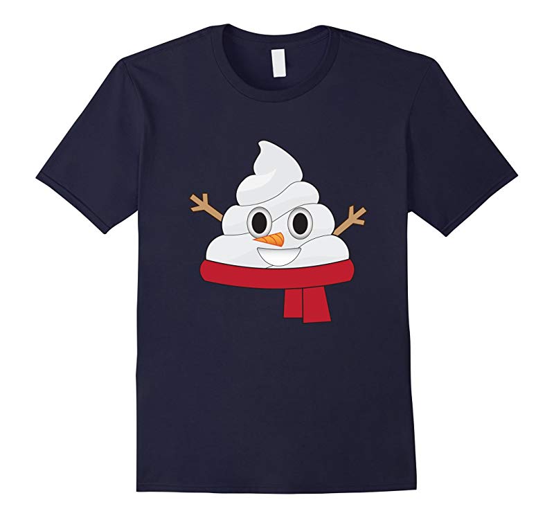 Funny Winter Holidays Cute Emoji Poo Melting Snowman T-Shirt-RT