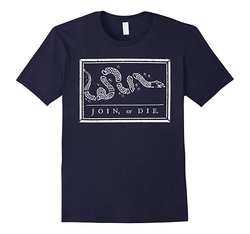 Join or Die Benjamin Franklin Vintage T-Shirt-RT