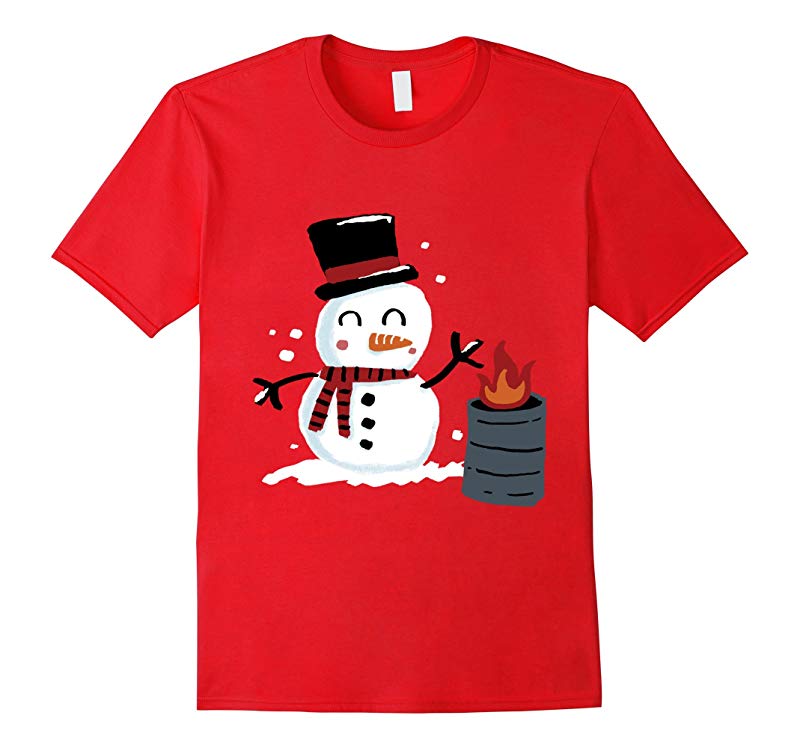 Happy Holidays Cute Winter Snowman Christmas T-Shirt-RT