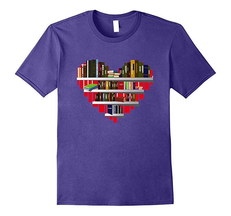 Book T-Shirt Reading Club Librarian Library Love Heart Tee-RT