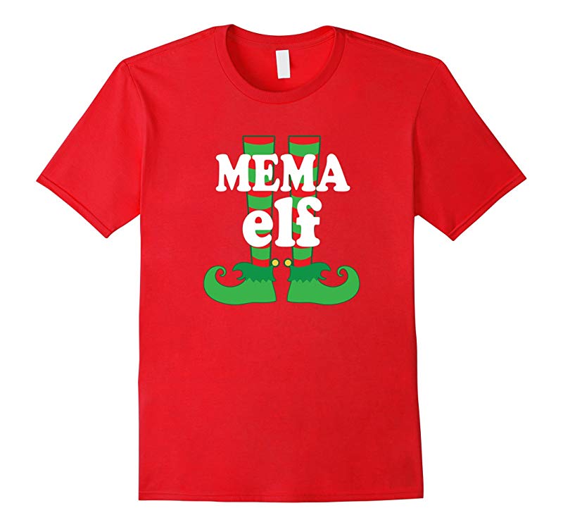 Mema Grandma Elf Feet Christmas Holiday Party T-shirt-RT