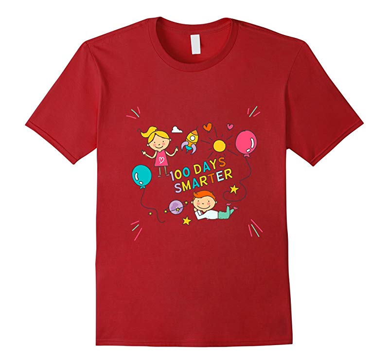 100 Days Smarter Kids School T-Shirts Children and Teachers-RT