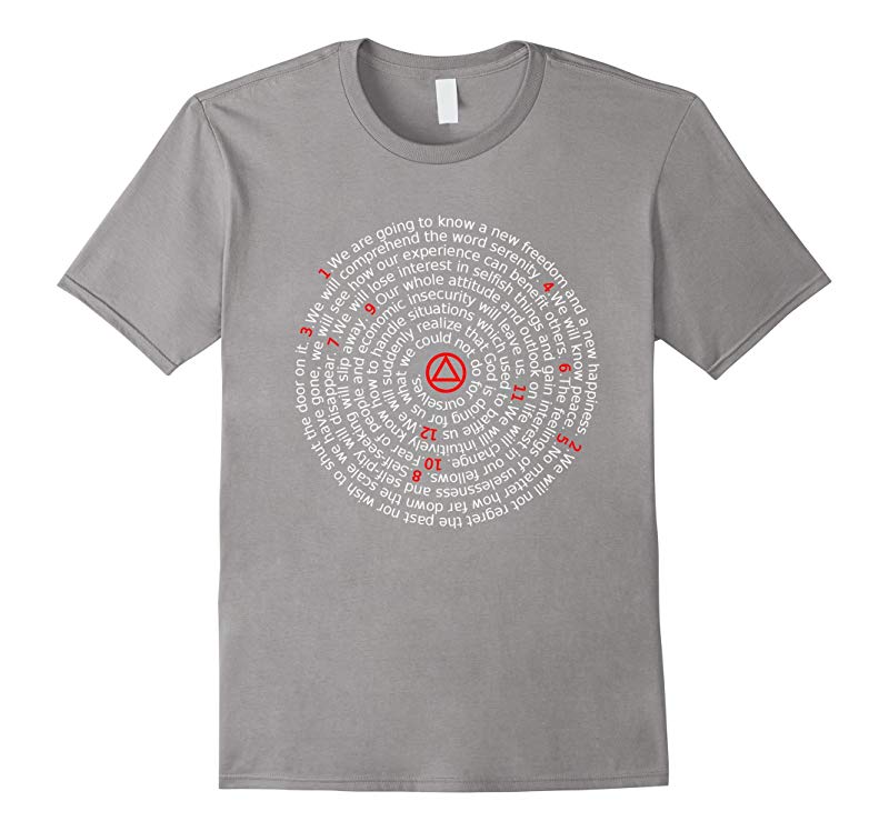 'The Twelve Promises' - AA 12 Step Recovery Spiral T-Shirt-RT