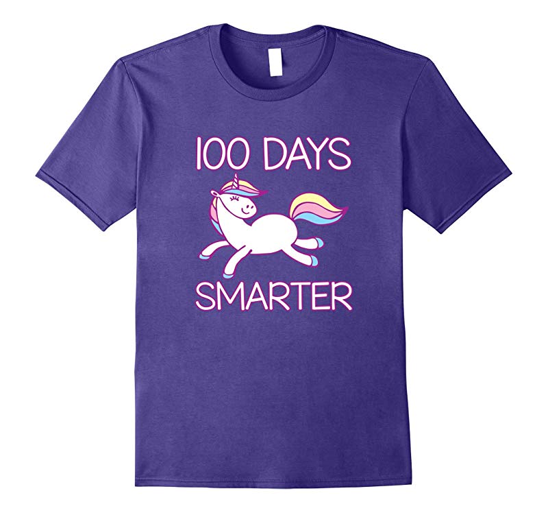 100 Days Smarter Unicorn - 100 Days of School T Shirts Girls-RT