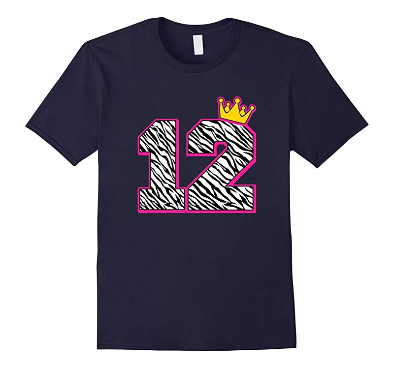 12 Year Old Girl Birthday T-Shirt With Zebra Stripes-RT