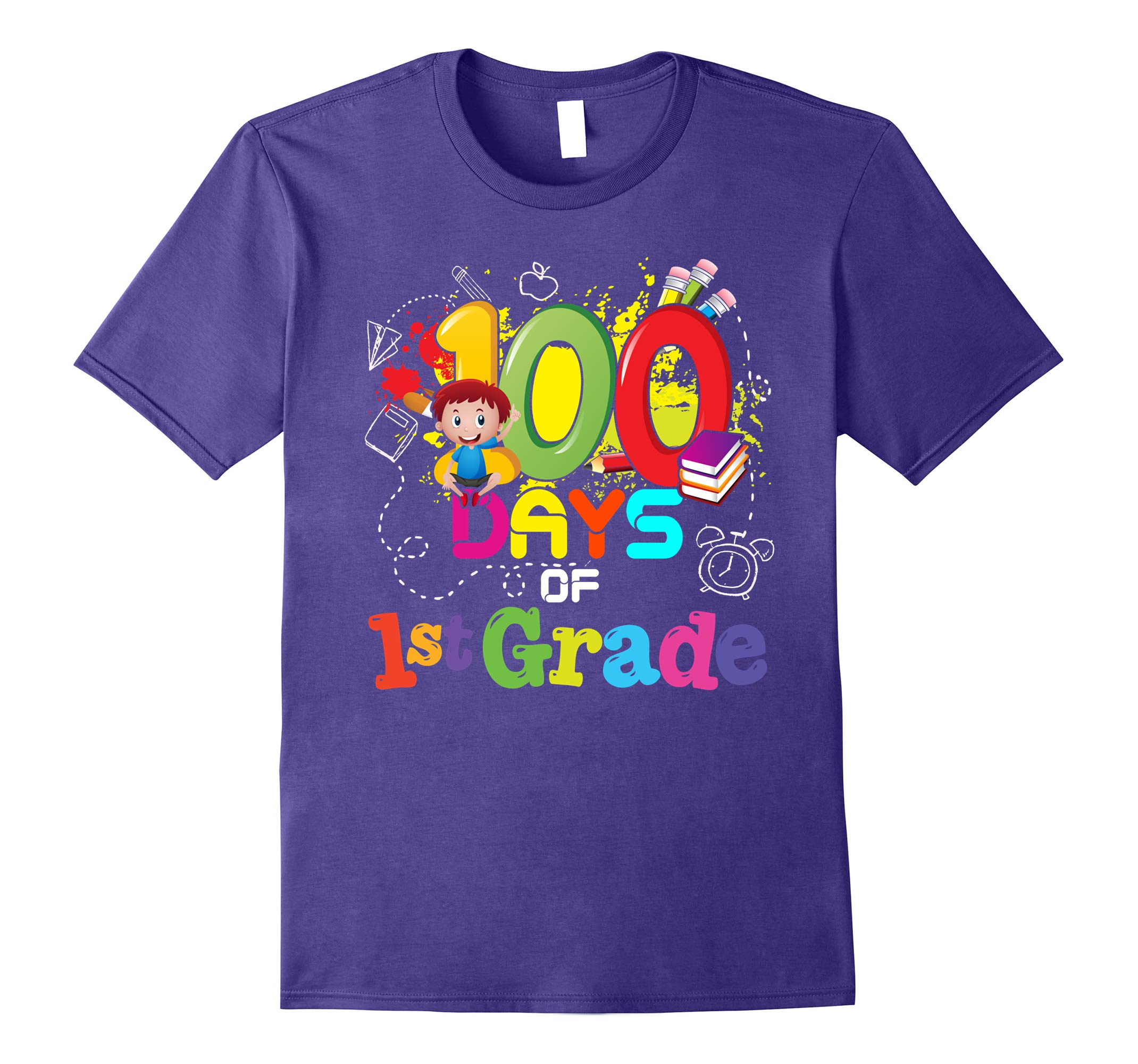 100 Days Of 1st Grade Teachers Kids T-Shirt-RT