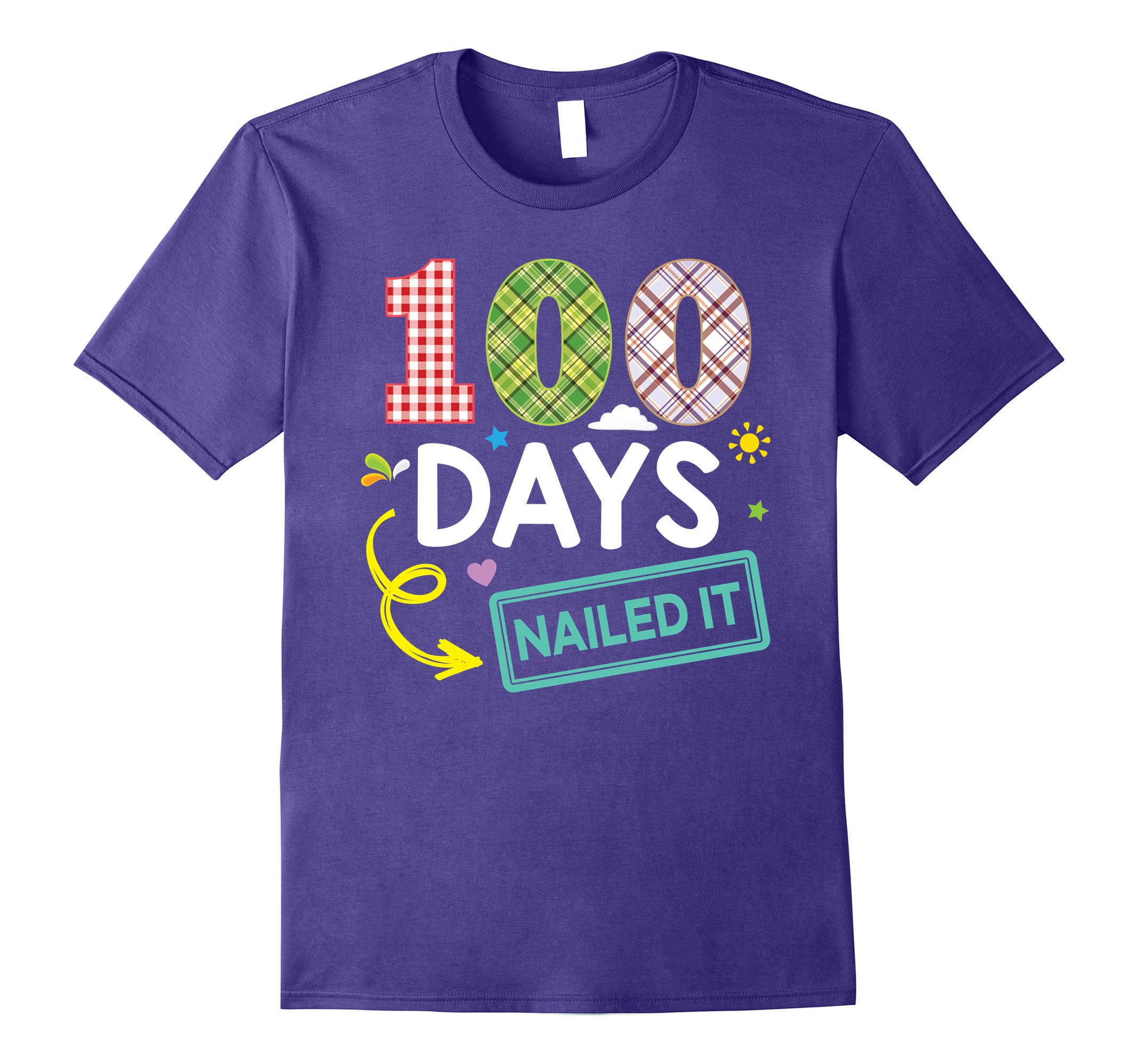 100 Days Nailed It 100th Day Of School Teacher & Kid T-Shirt-RT