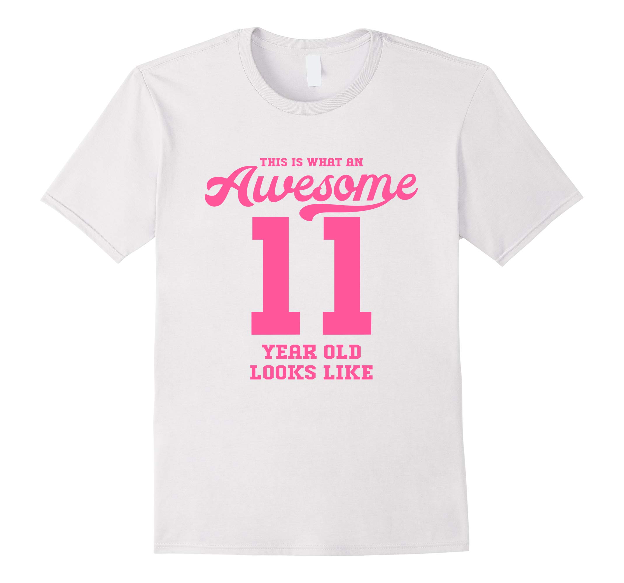 11th Birthday Gift T-Shirt Awesome 11 Pink-RT