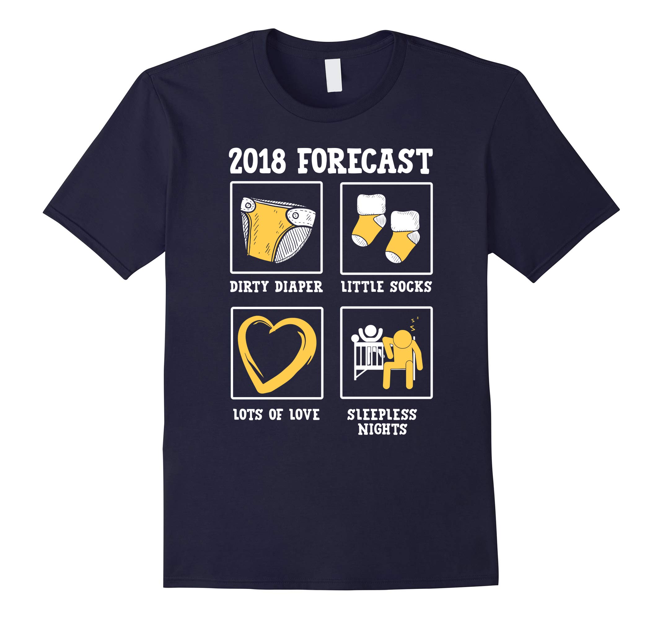 2018 Forecast New Mom Dad Expecting Baby Announcement Shirt-RT