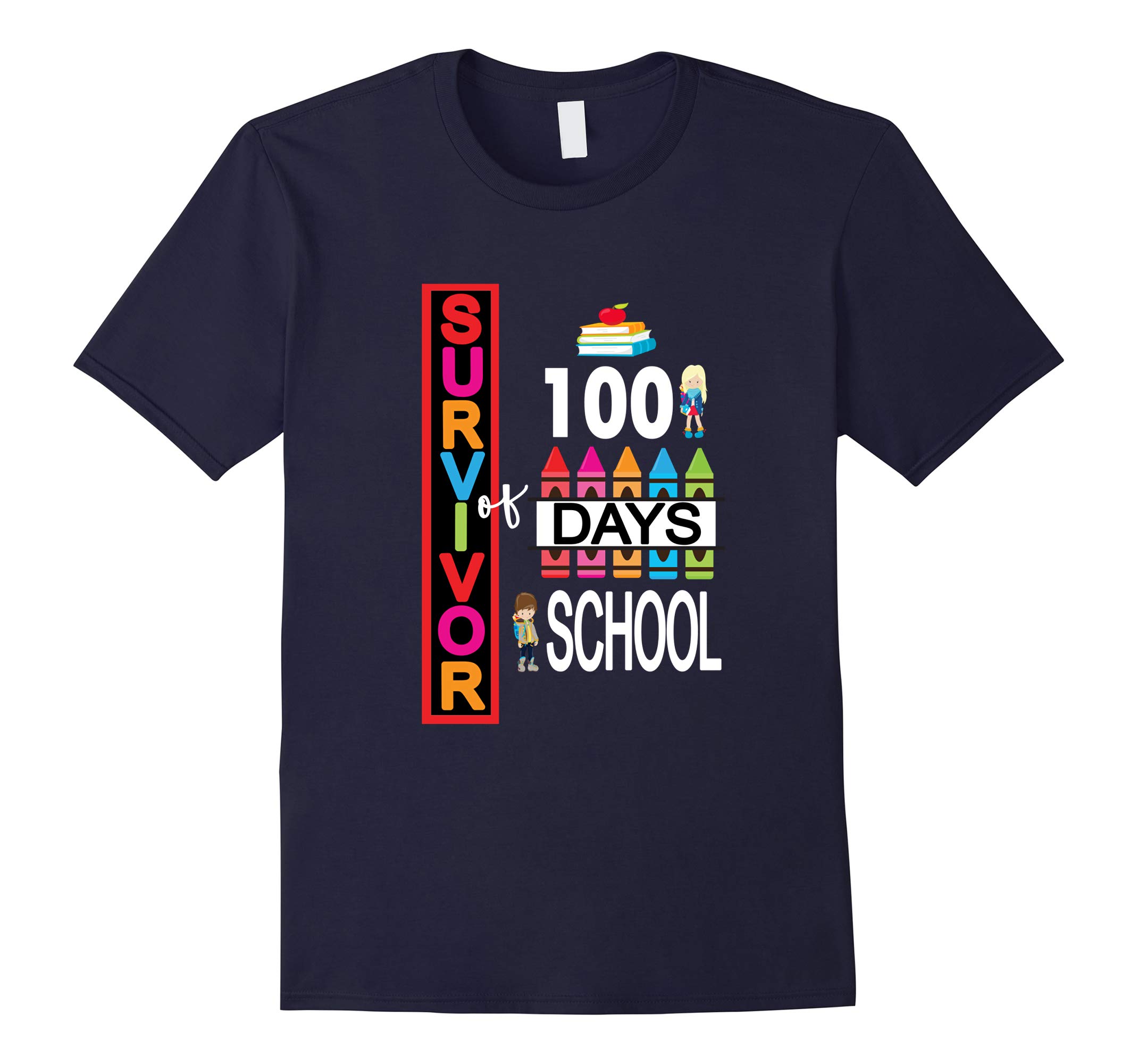 100 Days Of School Shirt For Teachers & Kids Survivor-RT