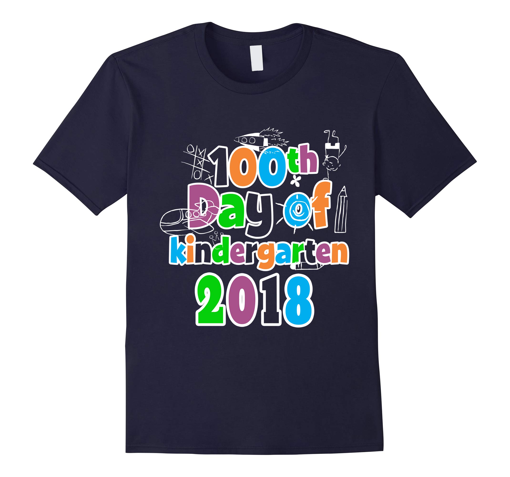 100th Day of Kindergarten Tshirt 2018 Tee 100 Days Smarter-RT