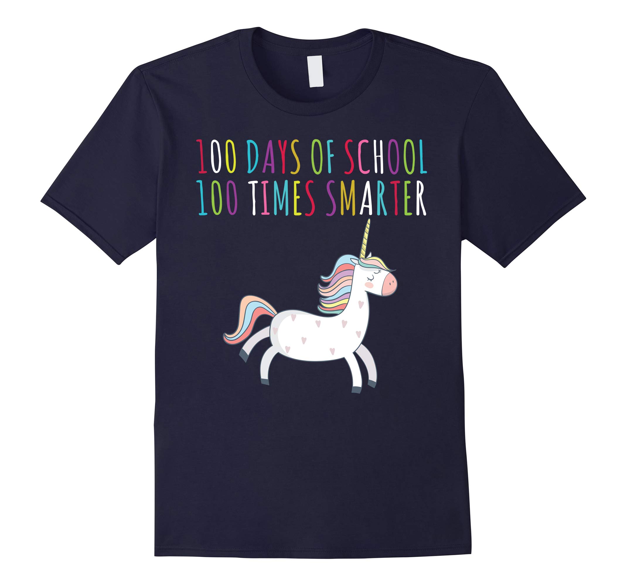 100 Days Of School 100 Times Smarter Unicorn Shirt Girl-RT