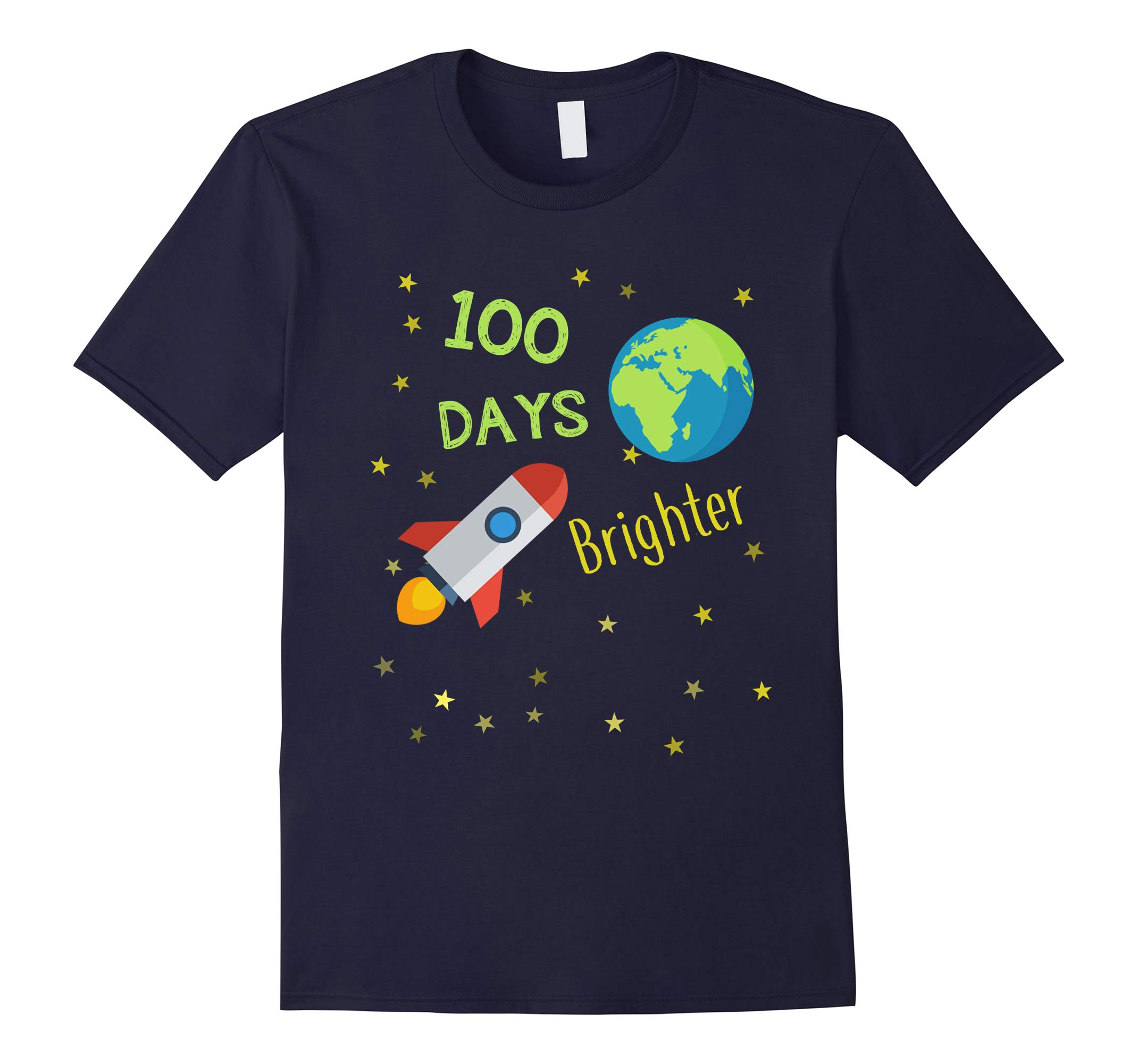 100 Days of School Kindergarten 100 Days Brighter T-Shirts-RT