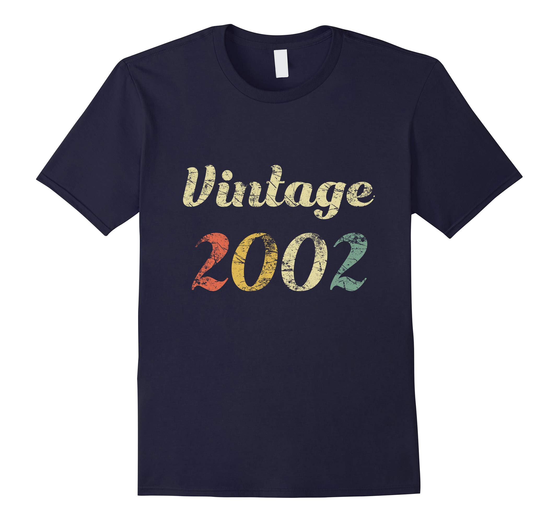 16th Vintage Birthday Gift Shirt Distressed Born In 2002-RT