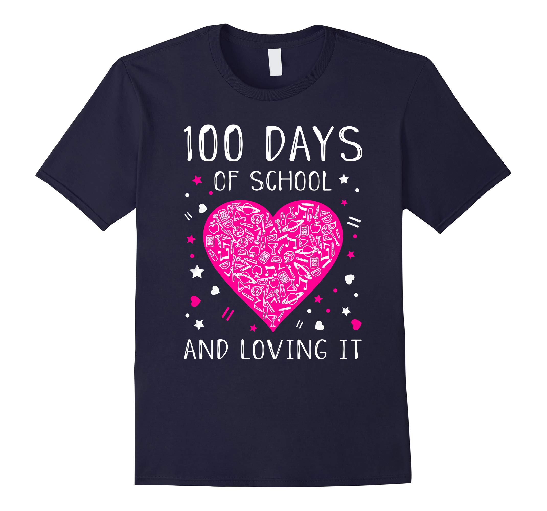 100 Days of School and Loving It Cute Heart T-shirt-RT