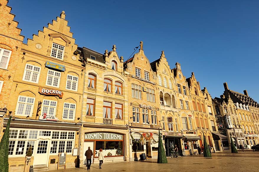 Old town buildings in Ypres Belgium