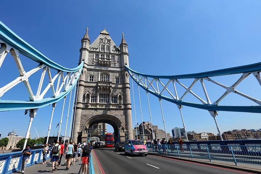 London Tower Bridge as seen from the bridge itself