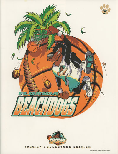 1996-97 Florida Beachdogs Program from the Continental Basketball Association