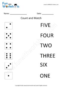 Count and Match Activity worksheets - Free Printable Worksheets