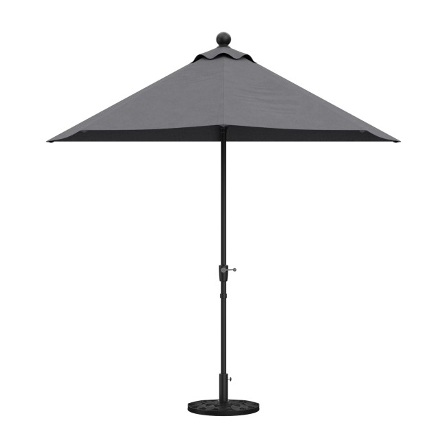 Dark Grey Half Parasol with Weighted Base and Cover Included - 2.6m x 1.3m - Fortrose