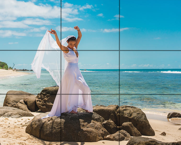 Bride portrait, Rule of Thirds