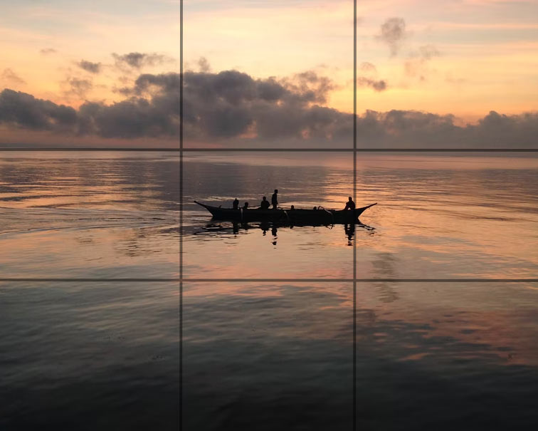 Landscape photo, horizon upper third