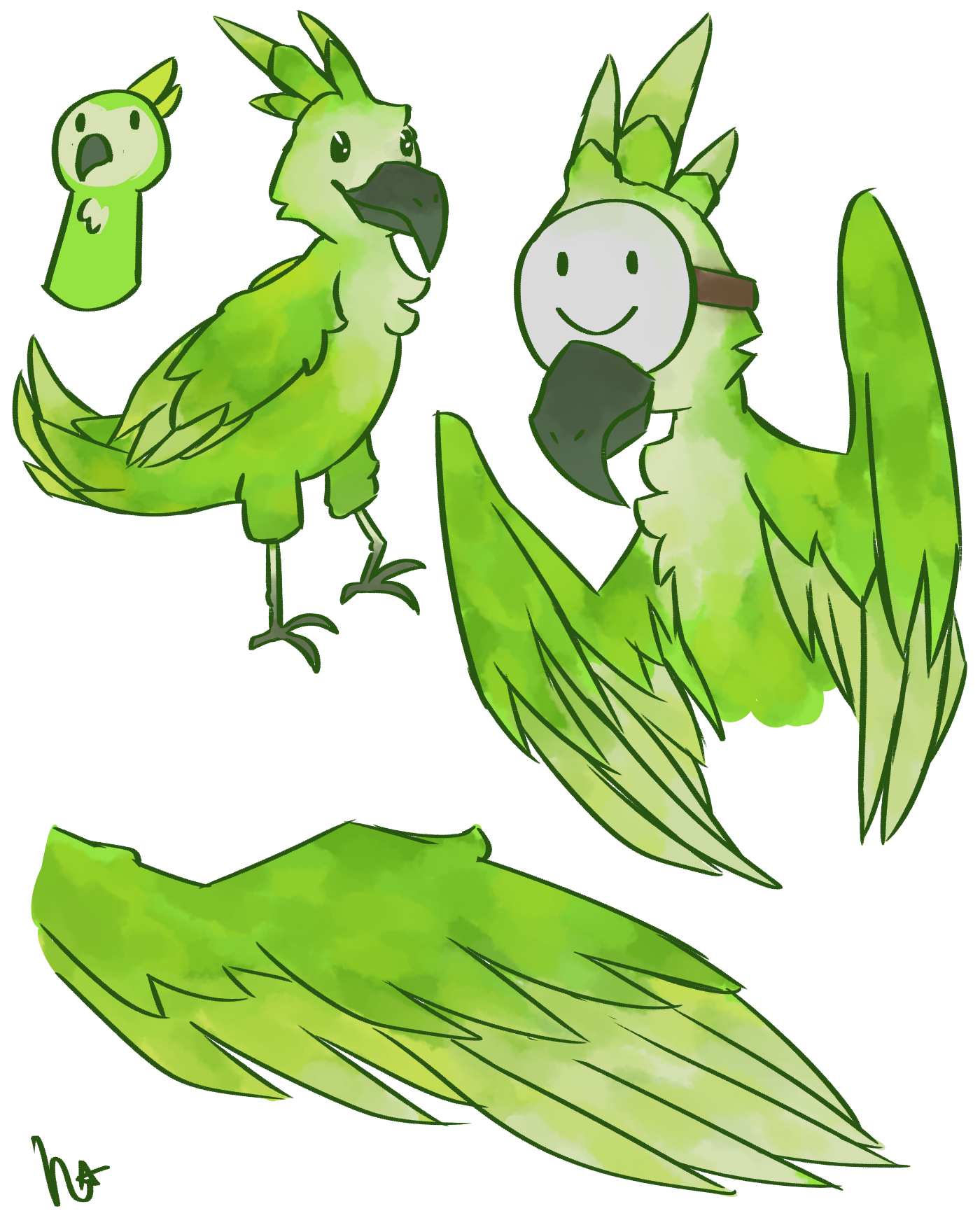 Safe Artist Happistar Bird Parrot Minecraft Youtube Birdified Dream Youtuber Dream Team Feathers Feral Feralized Green Feathers Male Mask Parrot Dream Signature Simple Background Solo Solo Male Species Swap Tail Transparent