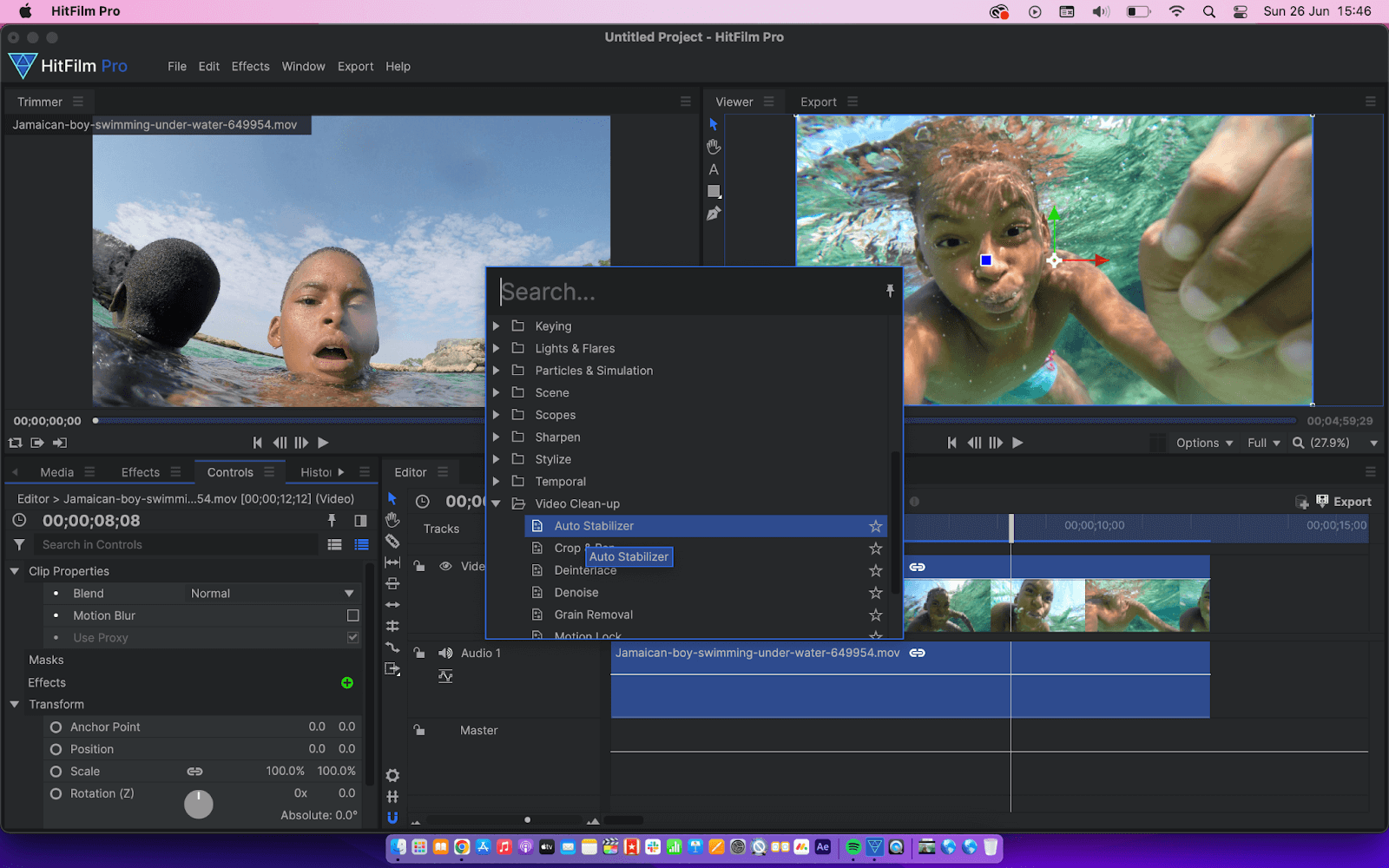 how to edit underwater video