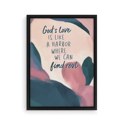 God's Love is Like a Harbor, Framed Canvas Wall Decor - Christianbook.com