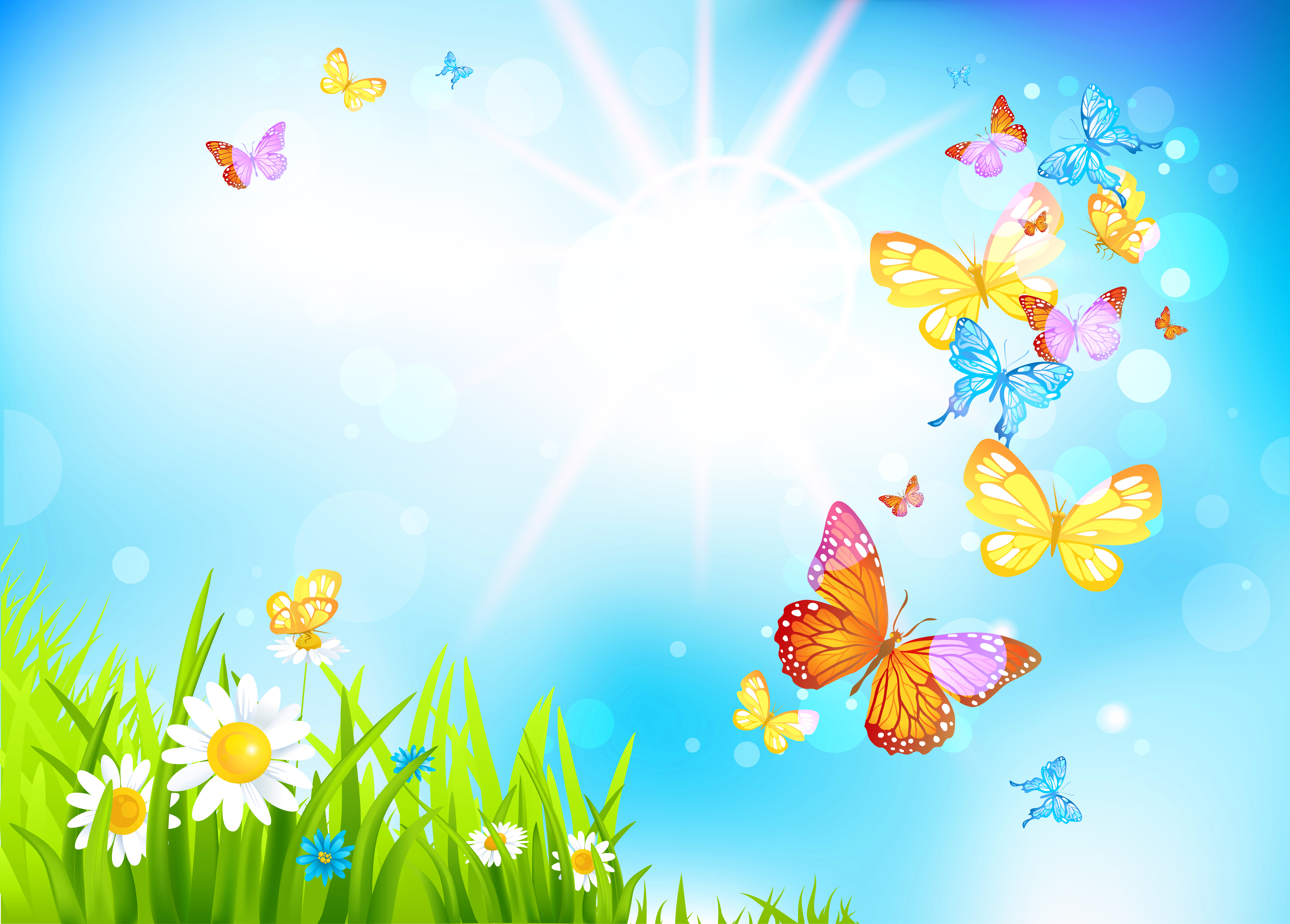 Spring Butterflies Background​ | Gallery Yopriceville - High-Quality Free  Images and Transparent PNG Clipart