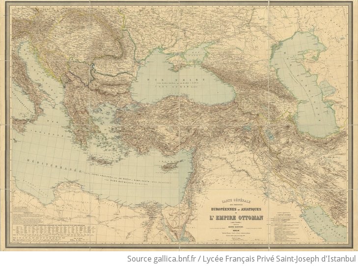 Carte générale des provinces européennes et asiatiques de l'Empire Ottoman  (sans l'Arabie) / dressée par Henri Kiepert | Gallica