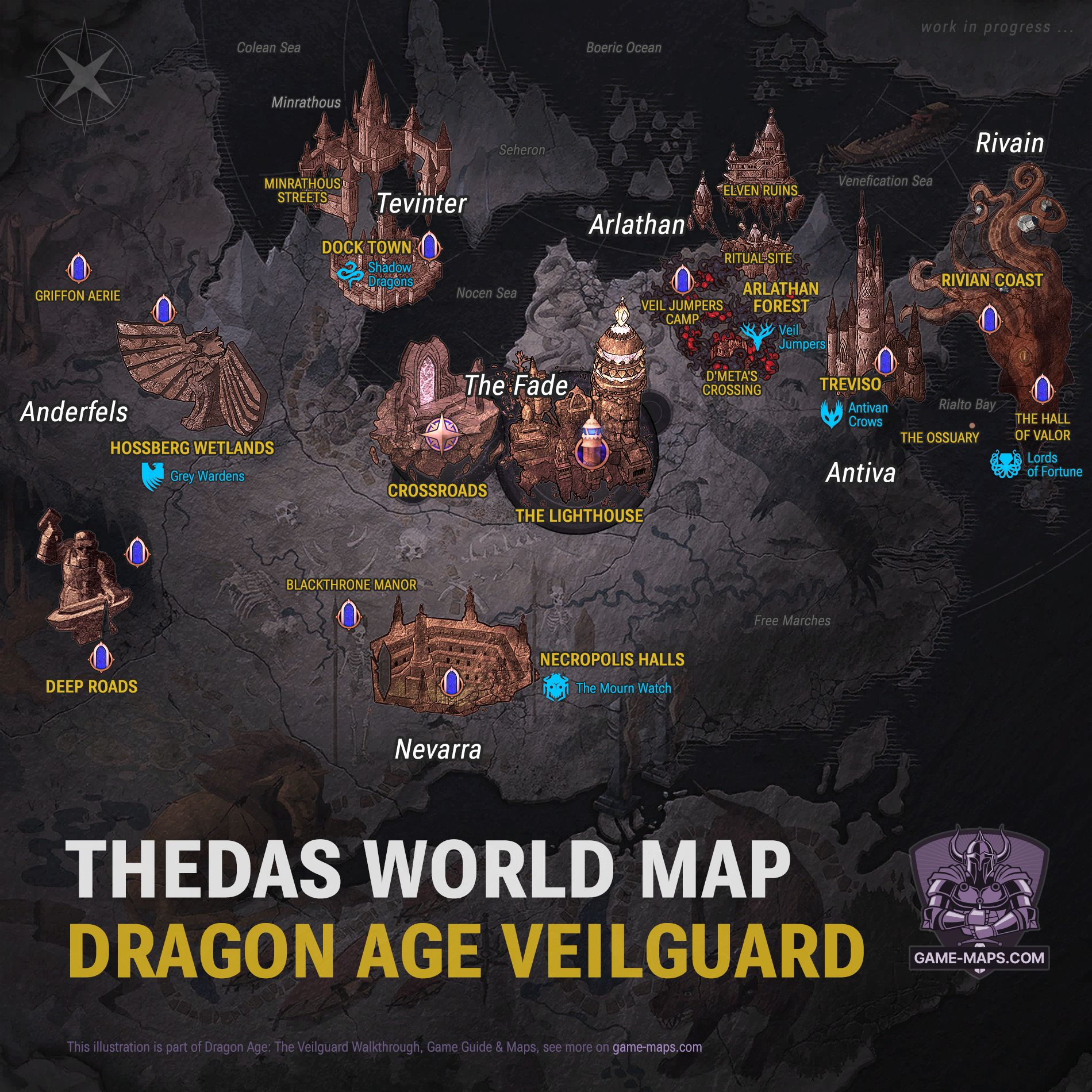 Dragon Age Veilguard World Map of Thedas