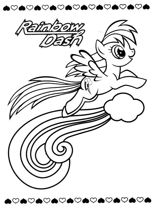 My Little Pony Rainbow Dash Enjoying Coloring Page