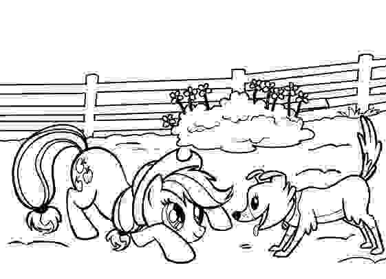 Applejack frolic with Winona Coloring Page