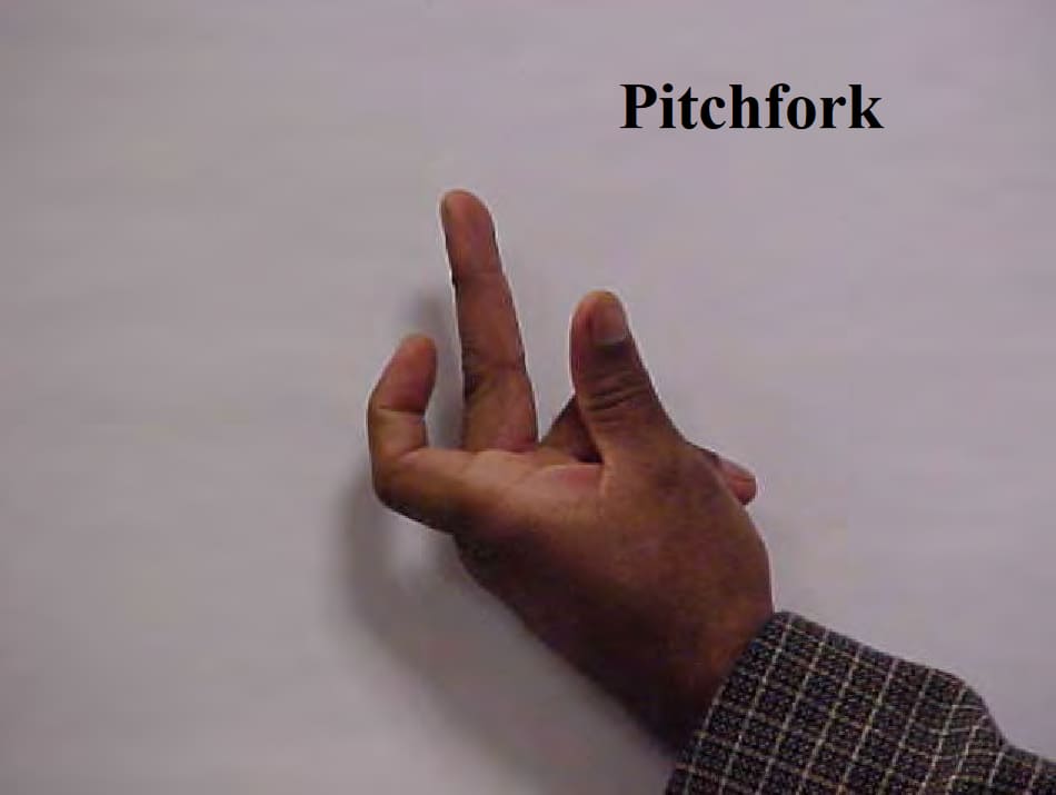 Pitchfork gang sign