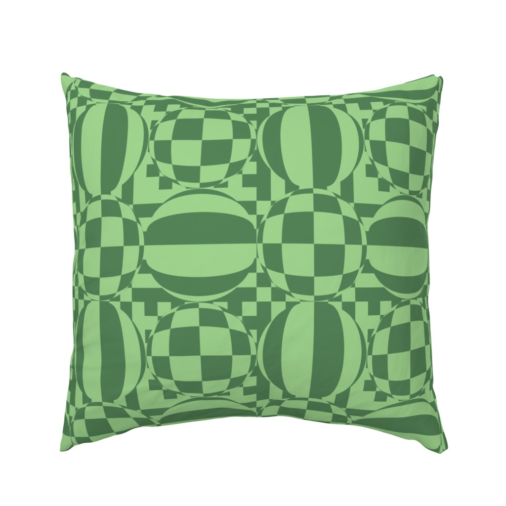 JP30 - Large - Contemporary Geometric Quatrefoil in Two Tone Green