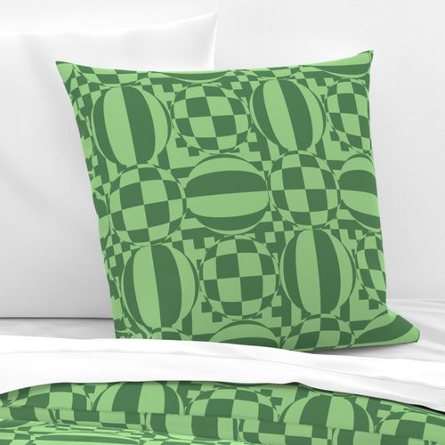 JP30 - Large - Contemporary Geometric Quatrefoil in Two Tone Green